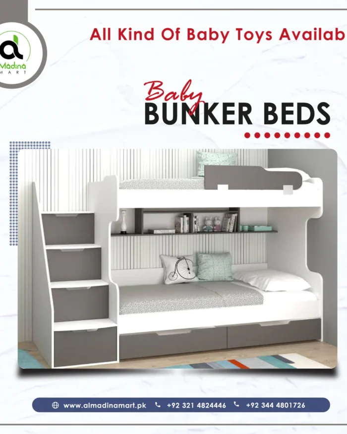 Kids Wooden White Bunker Bed - Image 2