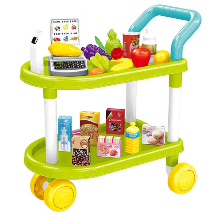 Pretend Fruit & Vegetable Kitchen Trolley Set - Image 2