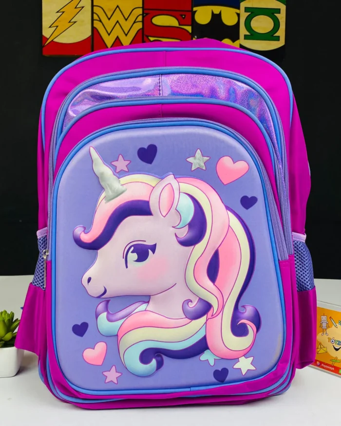 Unicorn Printed Purple School Bag For Kids