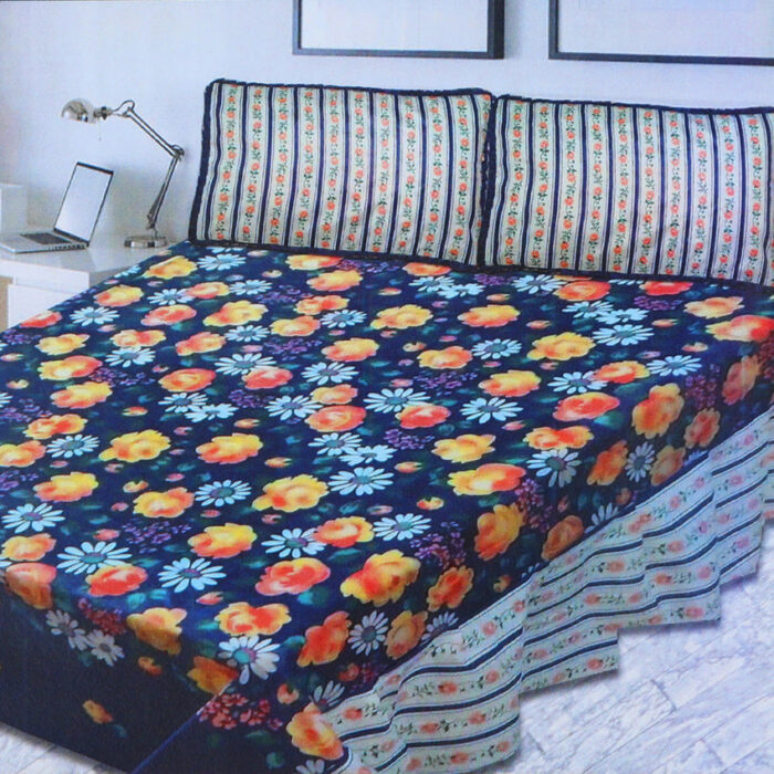 Double Printed Bedsheet - Multi Color