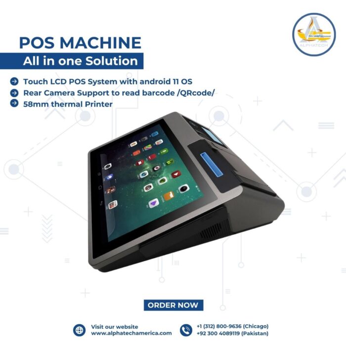 Android POS System Android 11 + 2G RAM + 16GB ROM + BT / WIFI / GPS / 4G/NFC/IC/Magnetic reader/58mm printer /Camera support barcode scanning. - Image 3