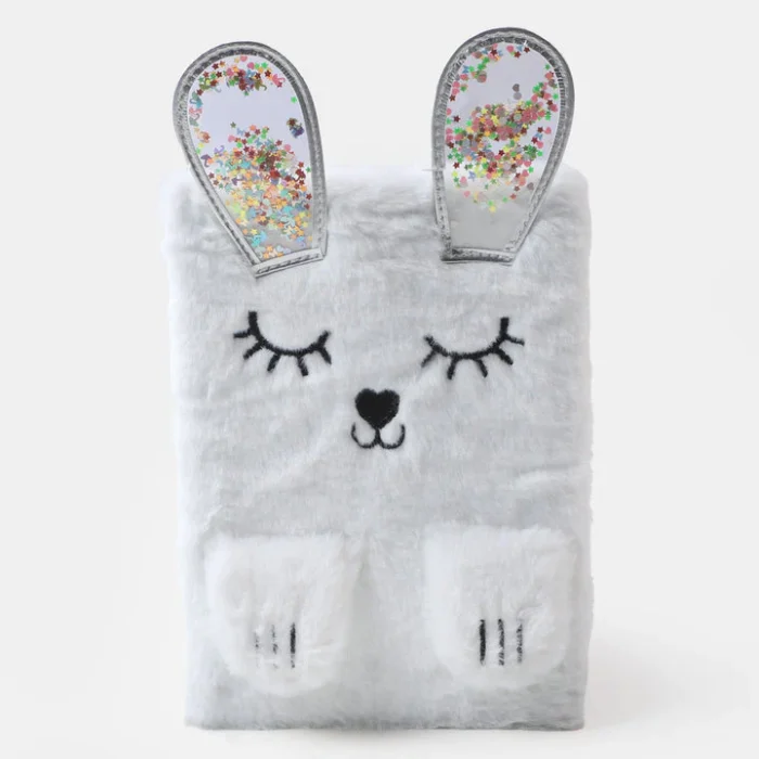 CUTE FUR CAT DAIRY NOTEBOOK FOR KIDS - WHITE